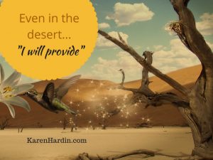 Even in the desert, "I will provide. "